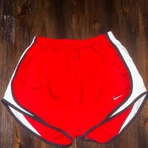 Nike Vibrant Red Athletic Shorts with White Trim